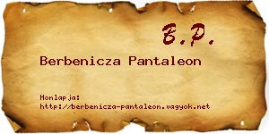 Berbenicza Pantaleon névjegykártya